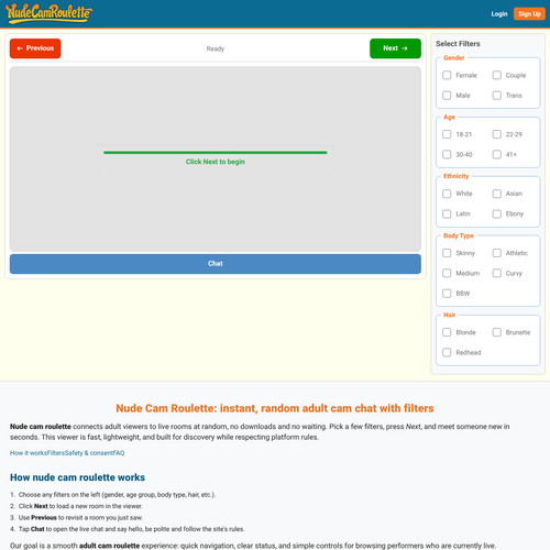 NudeCamRoulette Screenshot